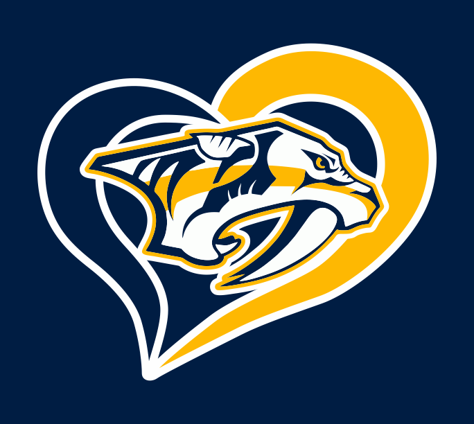 Nashville Predators Heart Logo iron on paper